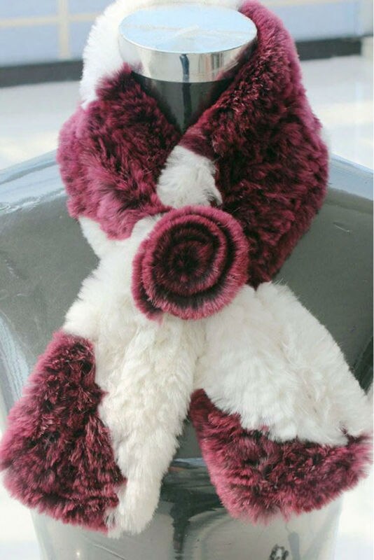 Real REX Rabbit Fur Scarf Wrap Cape Shawl Neck Warmer In Fashion Fur Story FS13504