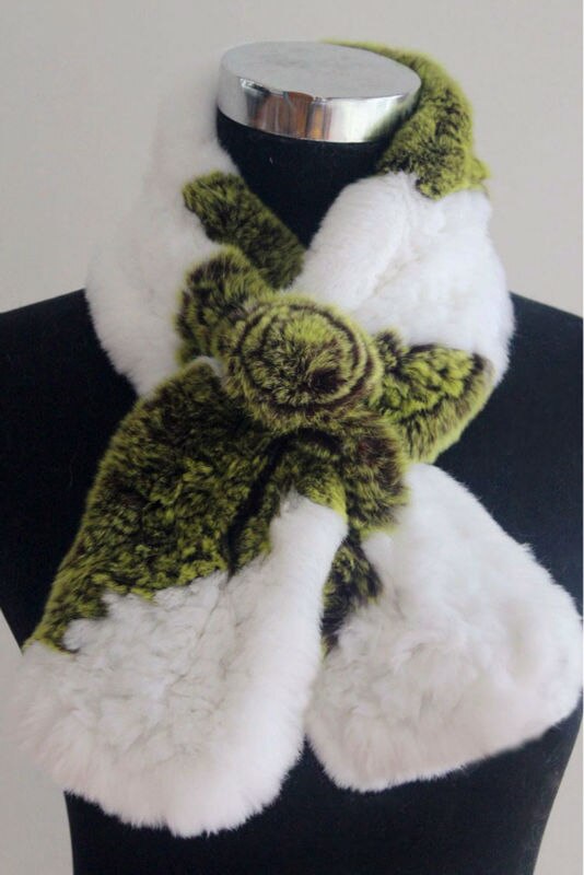 Real REX Rabbit Fur Scarf Wrap Cape Shawl Neck Warmer In Fashion Fur Story FS13504