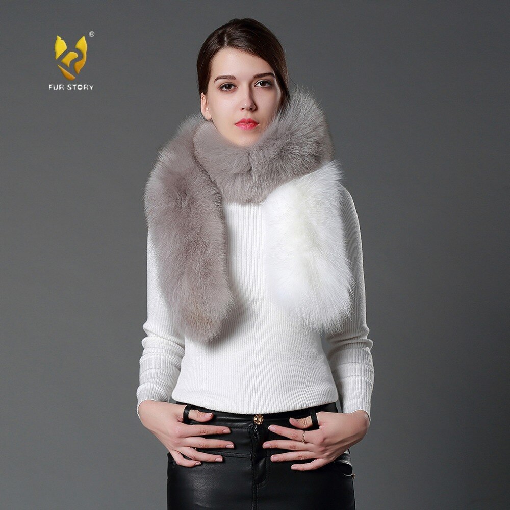 Womens Real Fox Fur Scarf Lady Fashion Winter Warm Shawl Patchwork 16756