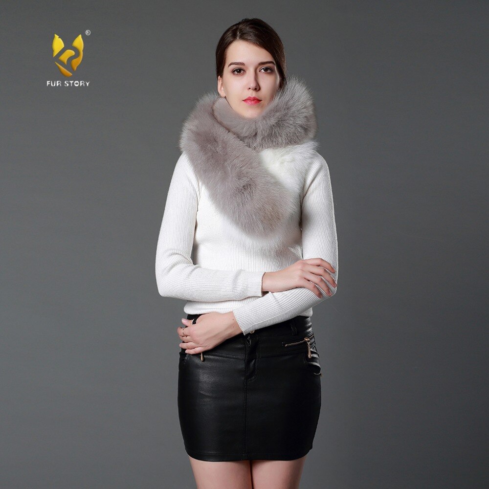 Womens Real Fox Fur Scarf Lady Fashion Winter Warm Shawl Patchwork 16756