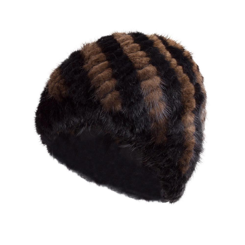 Womens Hats Winter Knitted Real Mink Fur Cap Women Fur Hat Winter Hat Headgear Ears Warmer Headdress Mink Women Hat Womens Hats & Caps Fur Story FS13603
