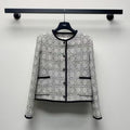 Dior Tweed Jacket Gray Black Cotton Polyester