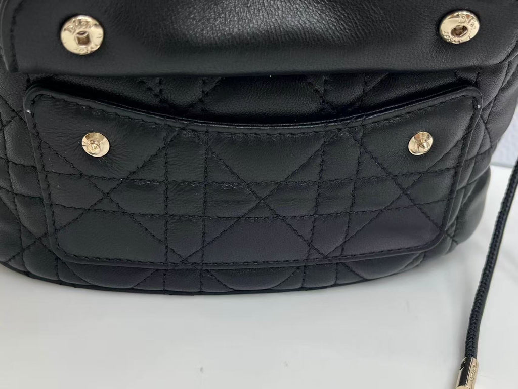 Dior 2026 Mini DiorTravel Bucket Bag 22cm Fabric Lambskin
