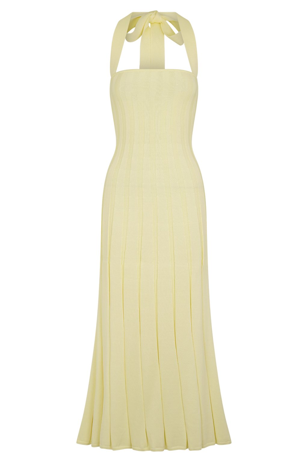 Jacqui Halter Knit Midi Dress - Lemon
