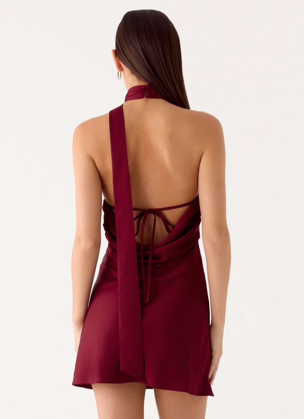 Keena Scarf Mini Dress - Burgundy