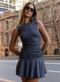 Kelda Mini Dress - Black Polkadot