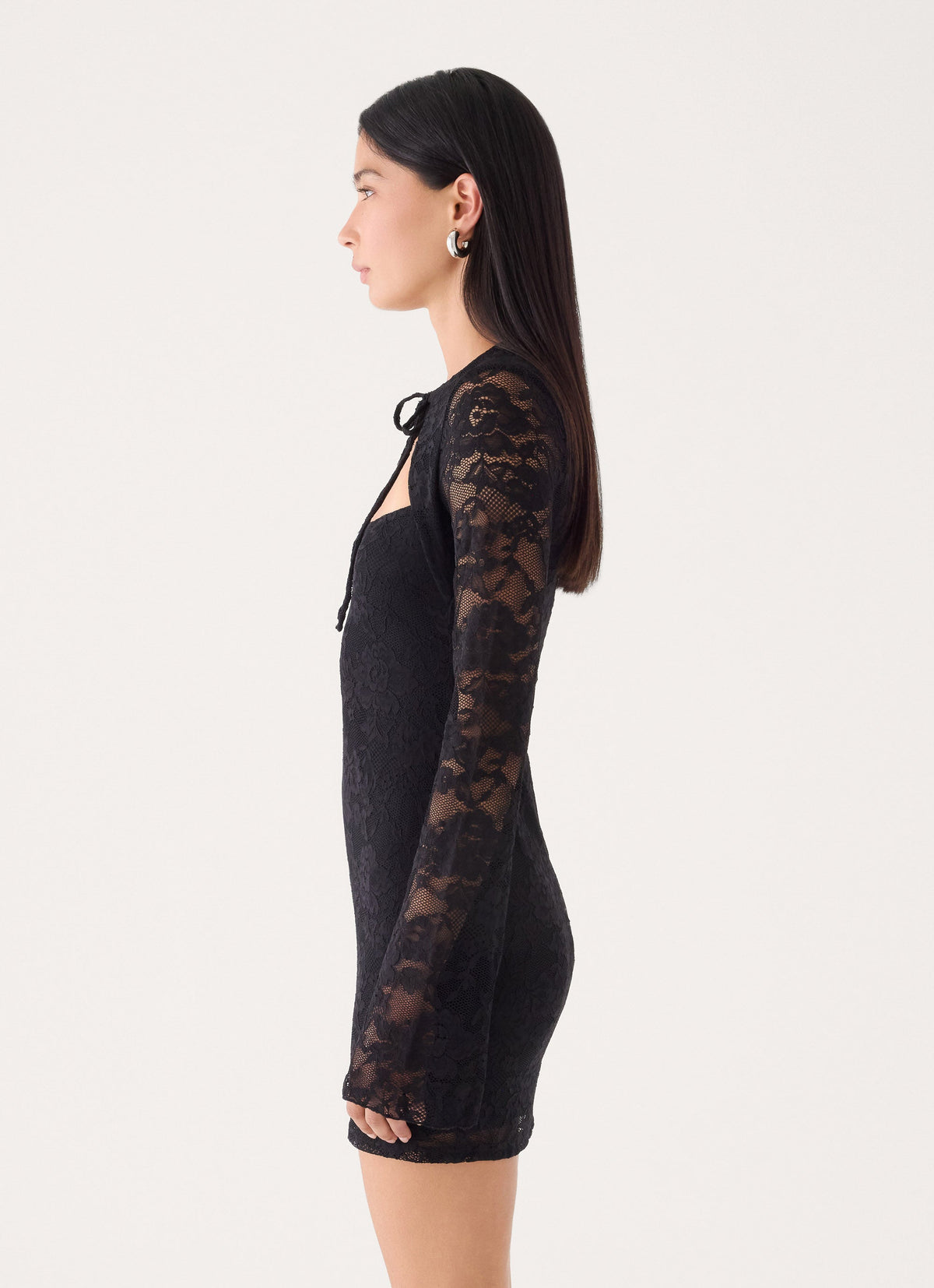 Norelle Lace Mini Dress - Black