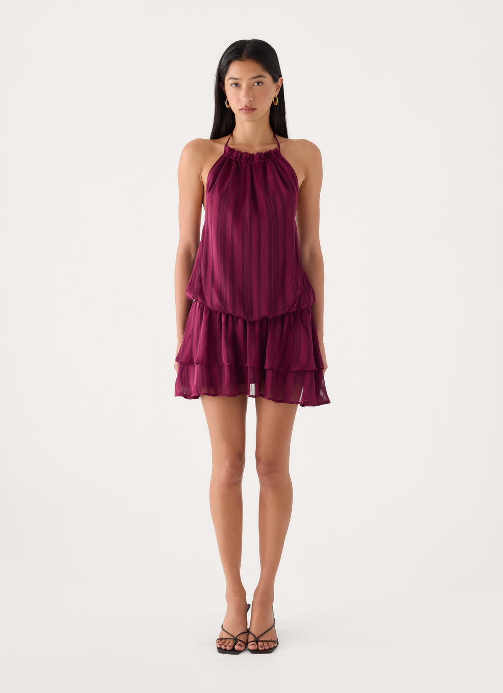 Parade Halter Mini Dress - Plum