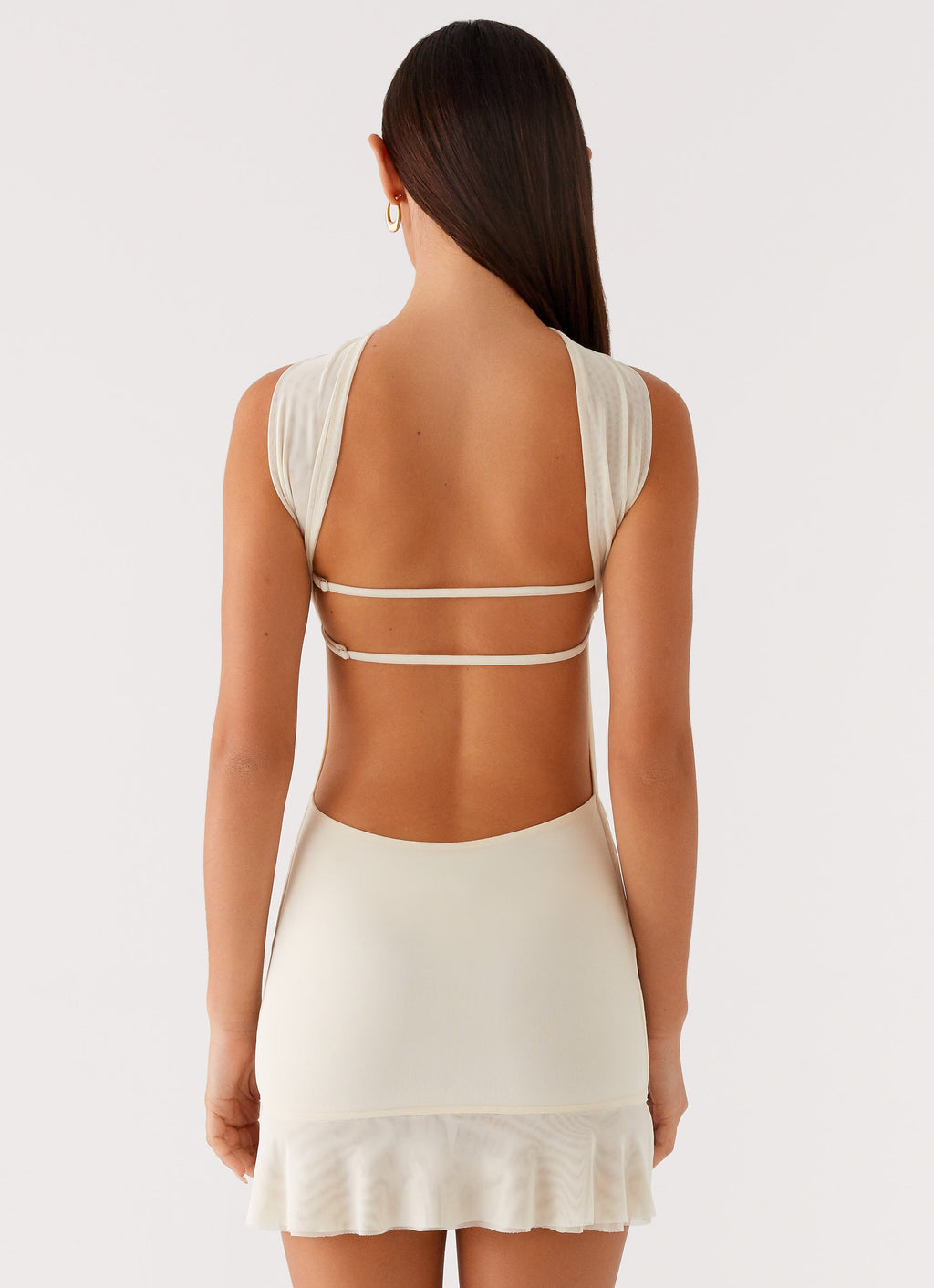 Pari Open Back Mini Dress - Ivory