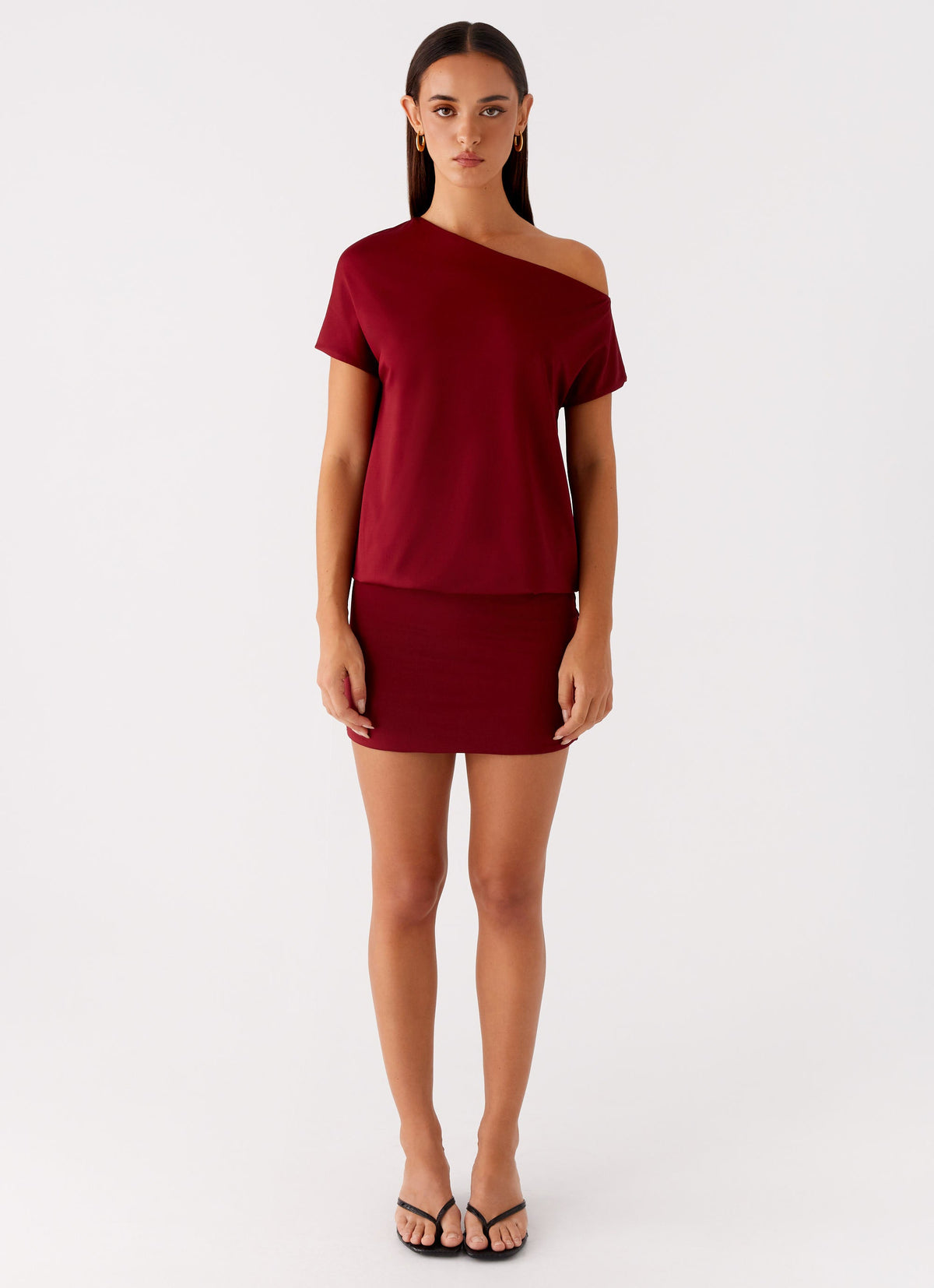 Paulie Mini Dress - Maroon