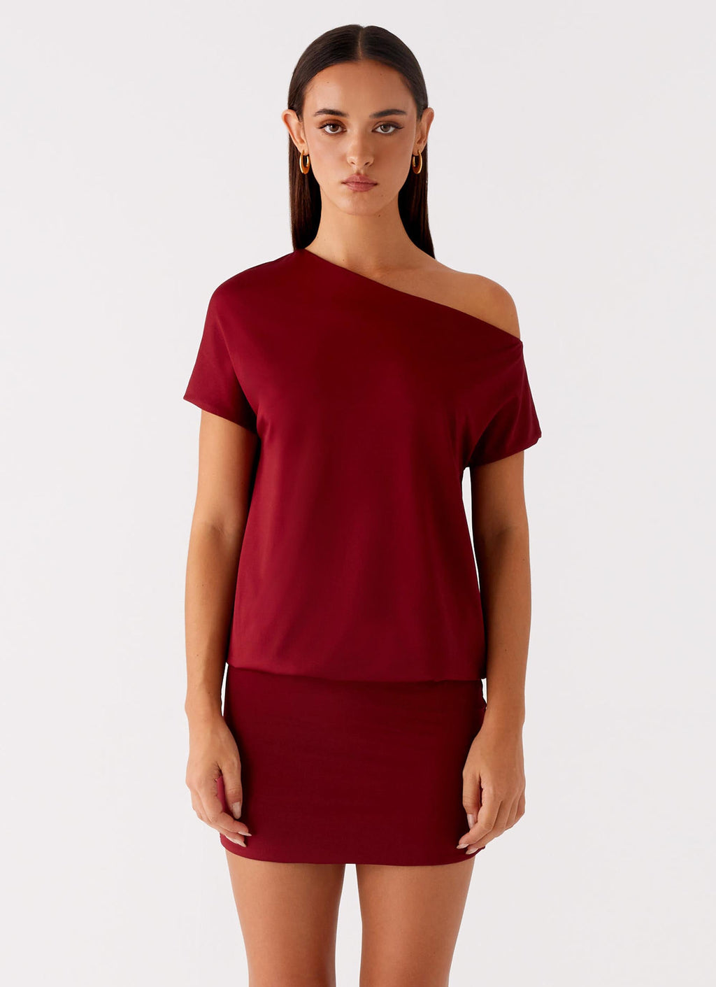 Paulie Mini Dress - Maroon