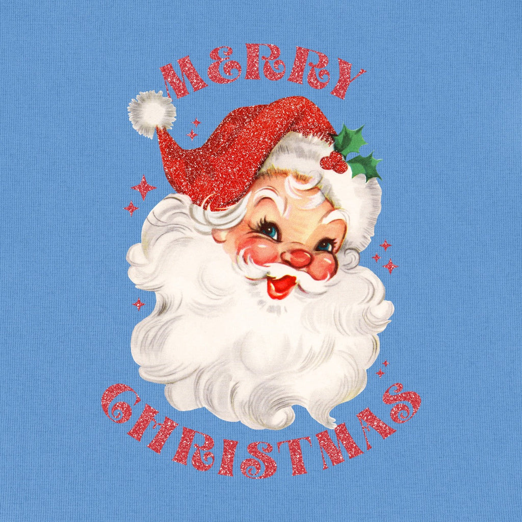 Glitter Santa Long Sleeve 100% Cotton Tee