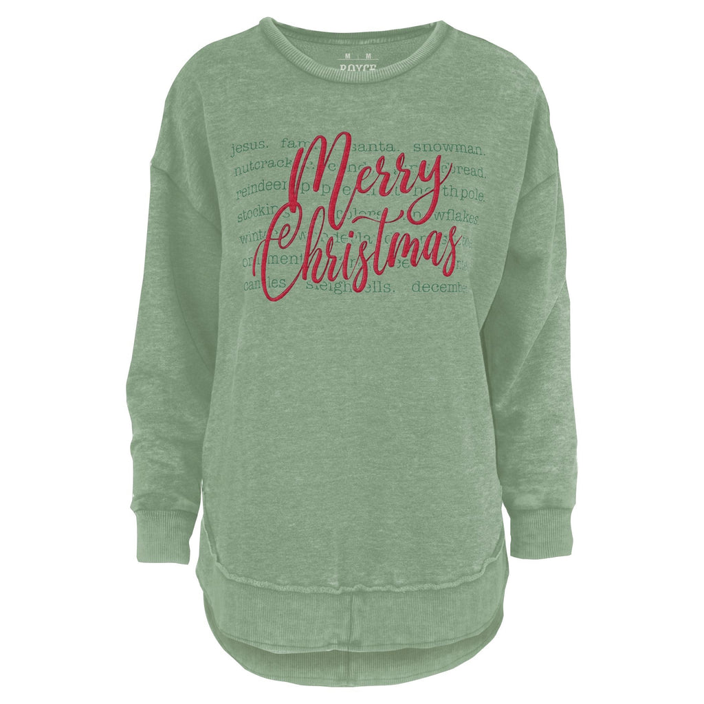 Christmas Words Melange Poncho Fleece