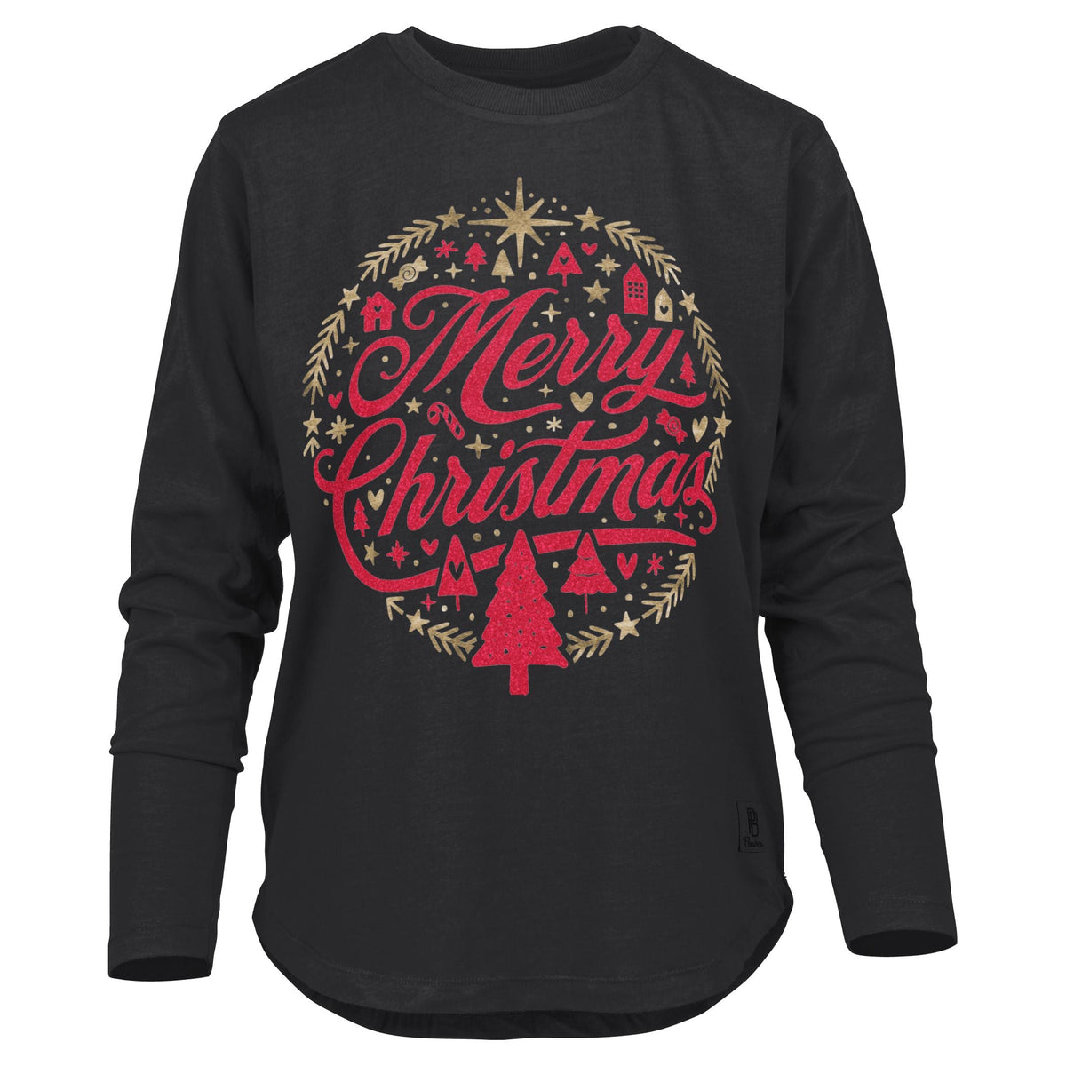 Merry Christmas Metallic Printed Tee