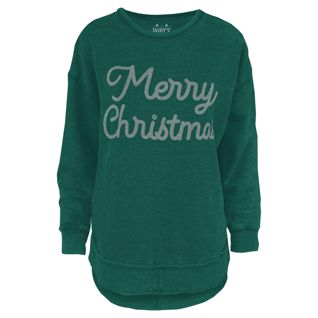 Glimmer Merry Christmas Melange Poncho Fleece