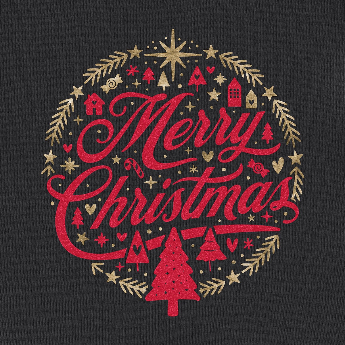 Merry Christmas Metallic Printed Tee
