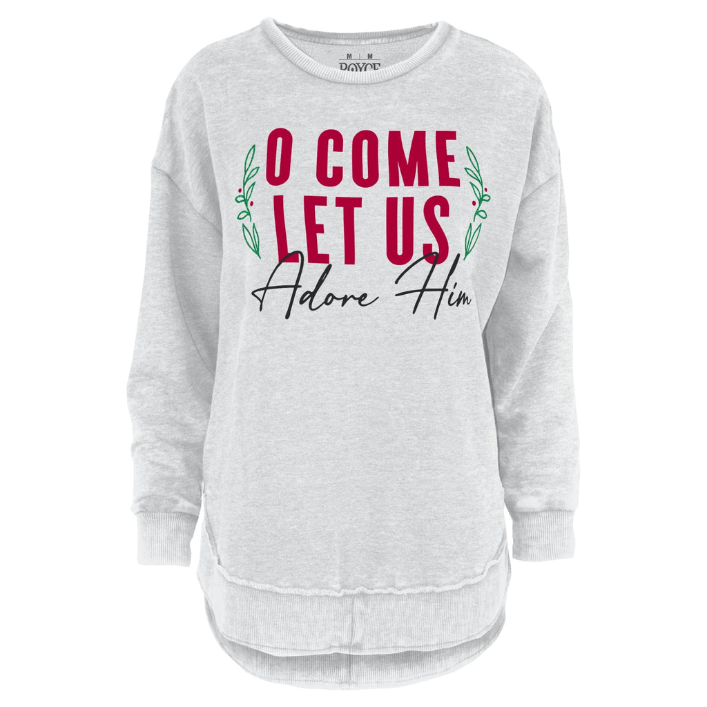 Adore Him Melange Poncho Fleece