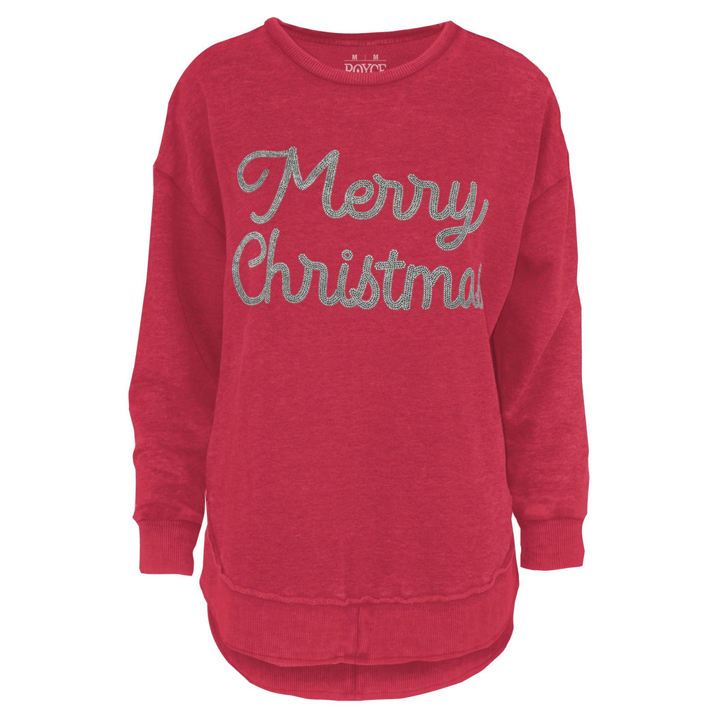 Glimmer Merry Christmas Melange Poncho Fleece