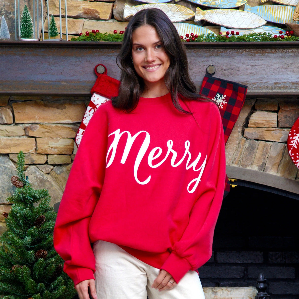 Merry Screen Printed Flannigan Fleece