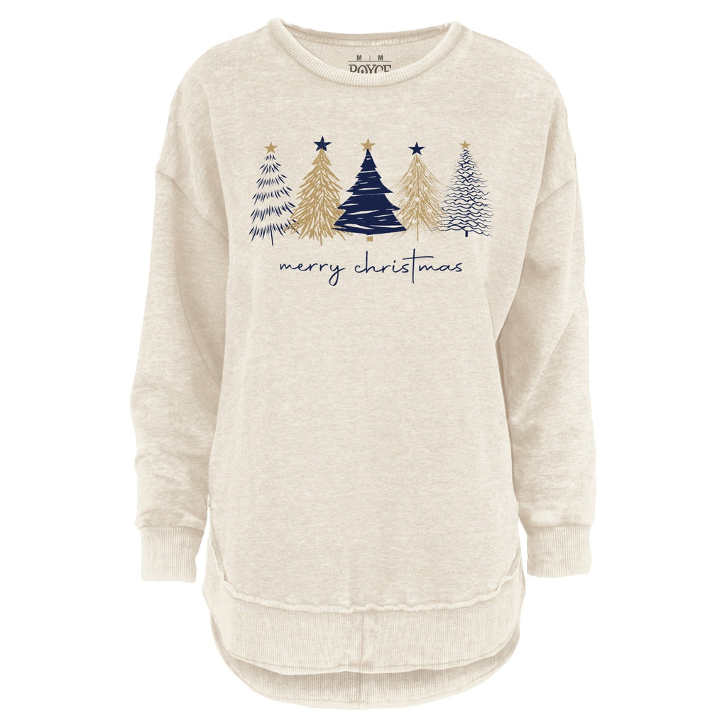 Sketchy Trees Melange Poncho Fleece