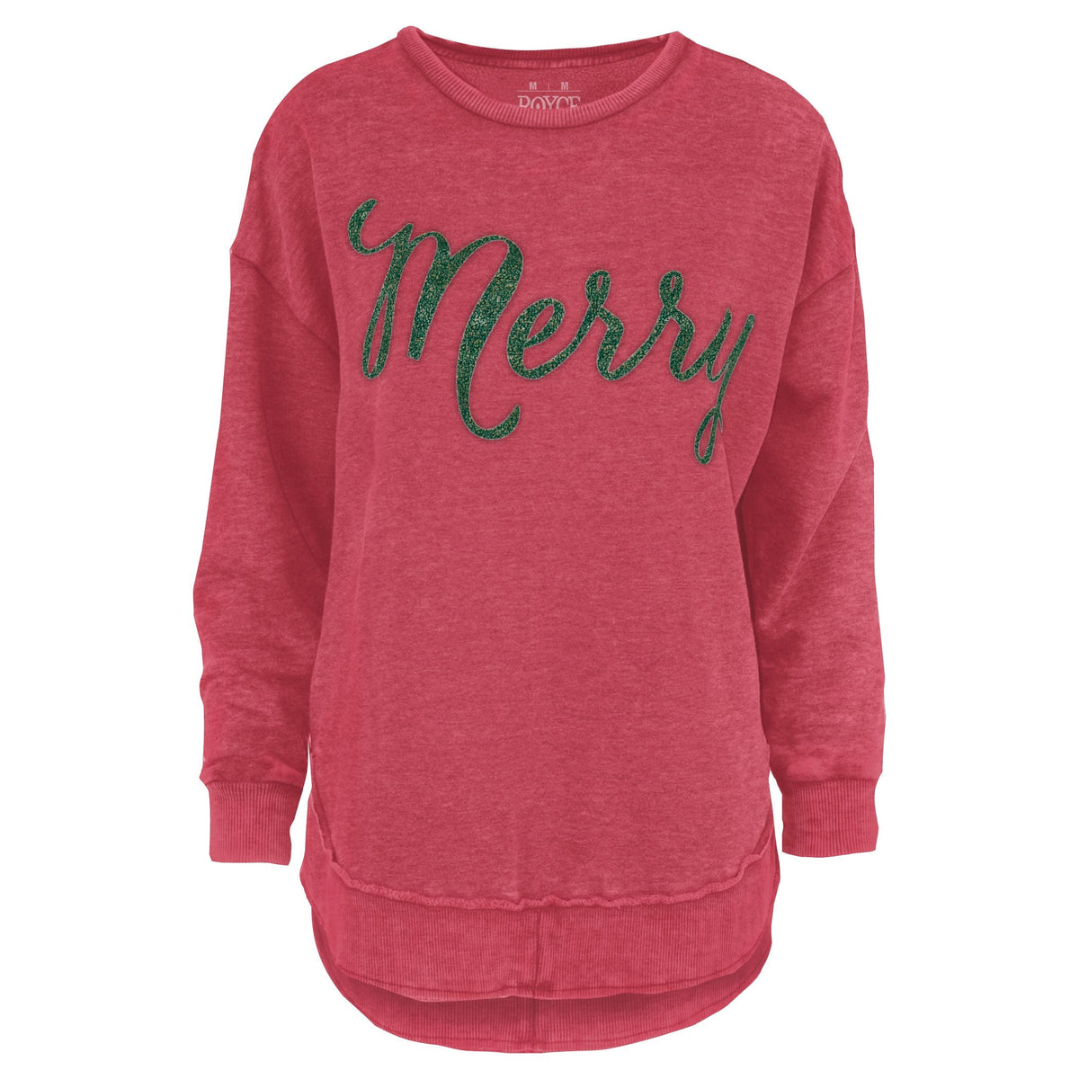 Script Merry Christmas Melange Poncho Fleece
