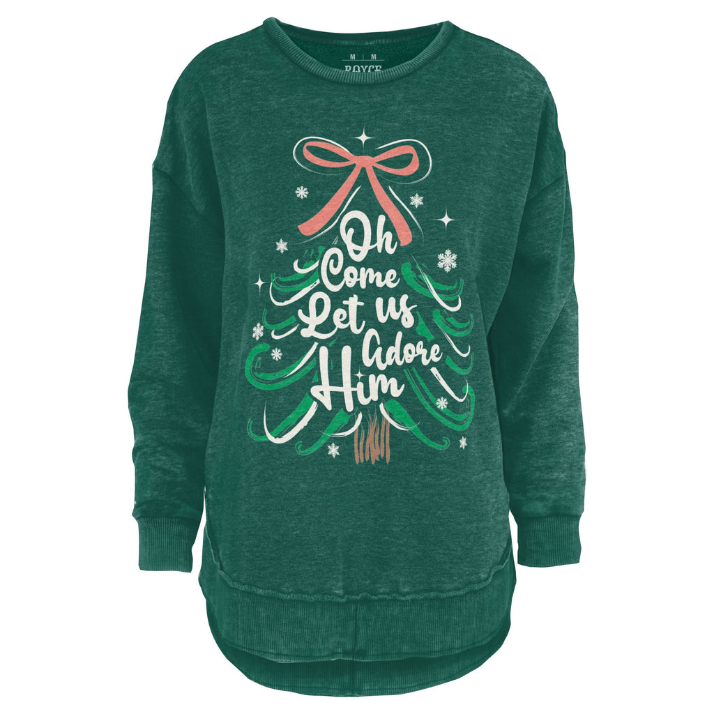 Lets Adore Him Melange Poncho Fleece