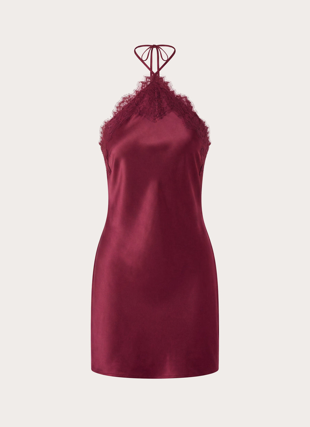 Samaria Halter Mini Dress - Burgundy
