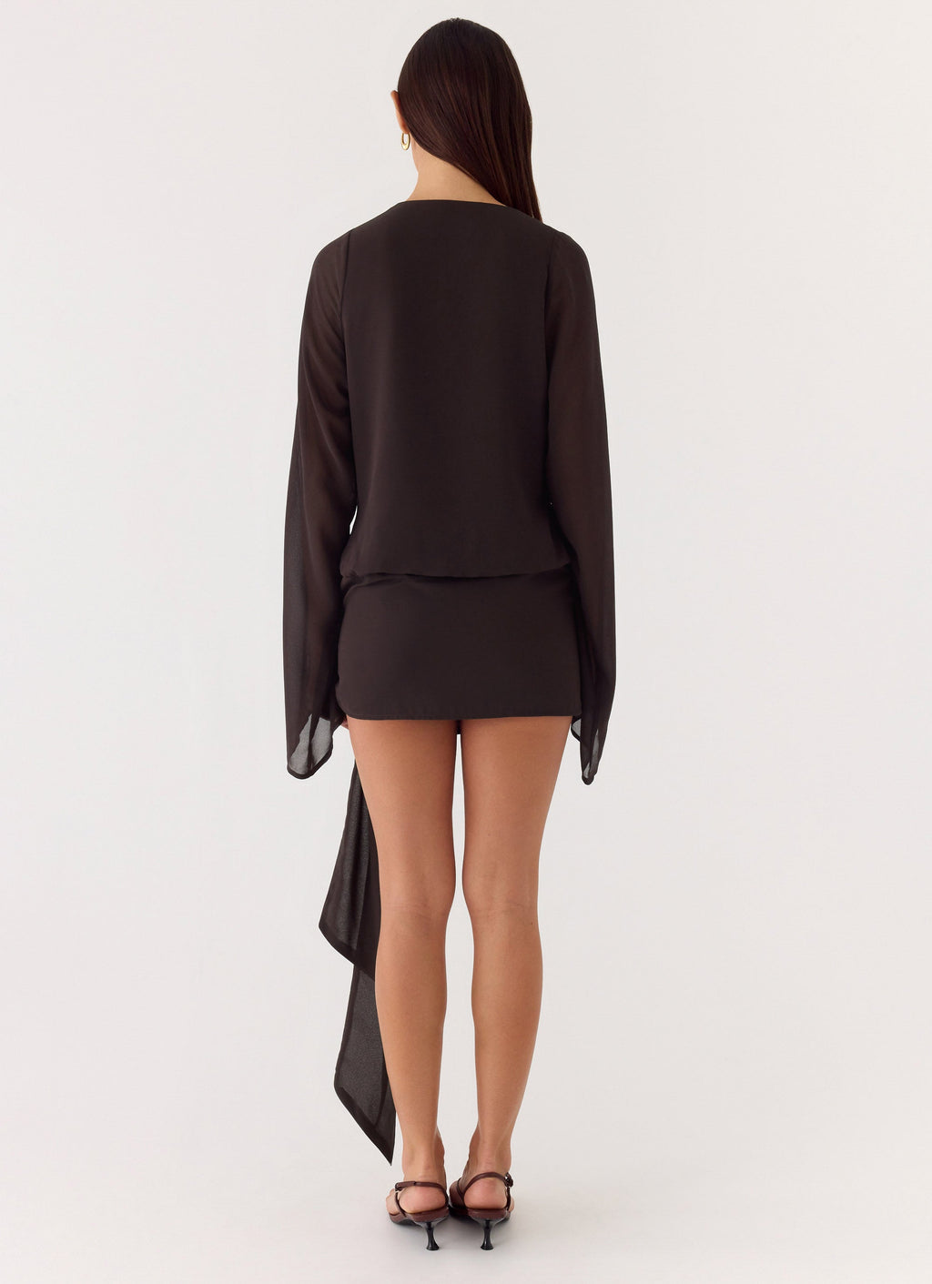 Sorrel Long Sleeve Mini Dress - Chocolate