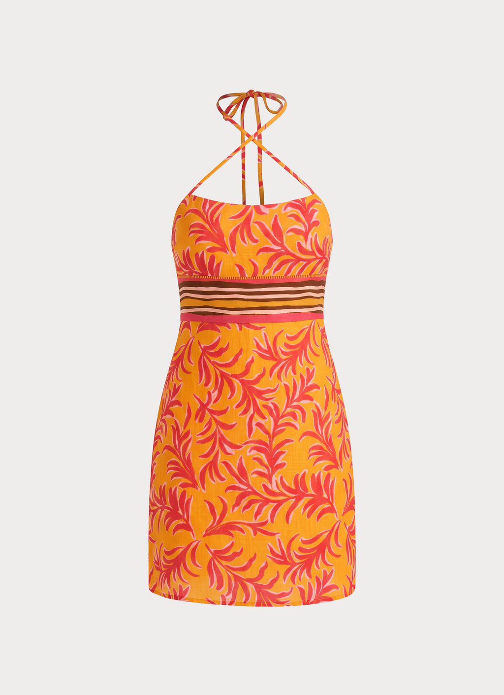 Tropic Love Mini Dress - Saffron Palm Print