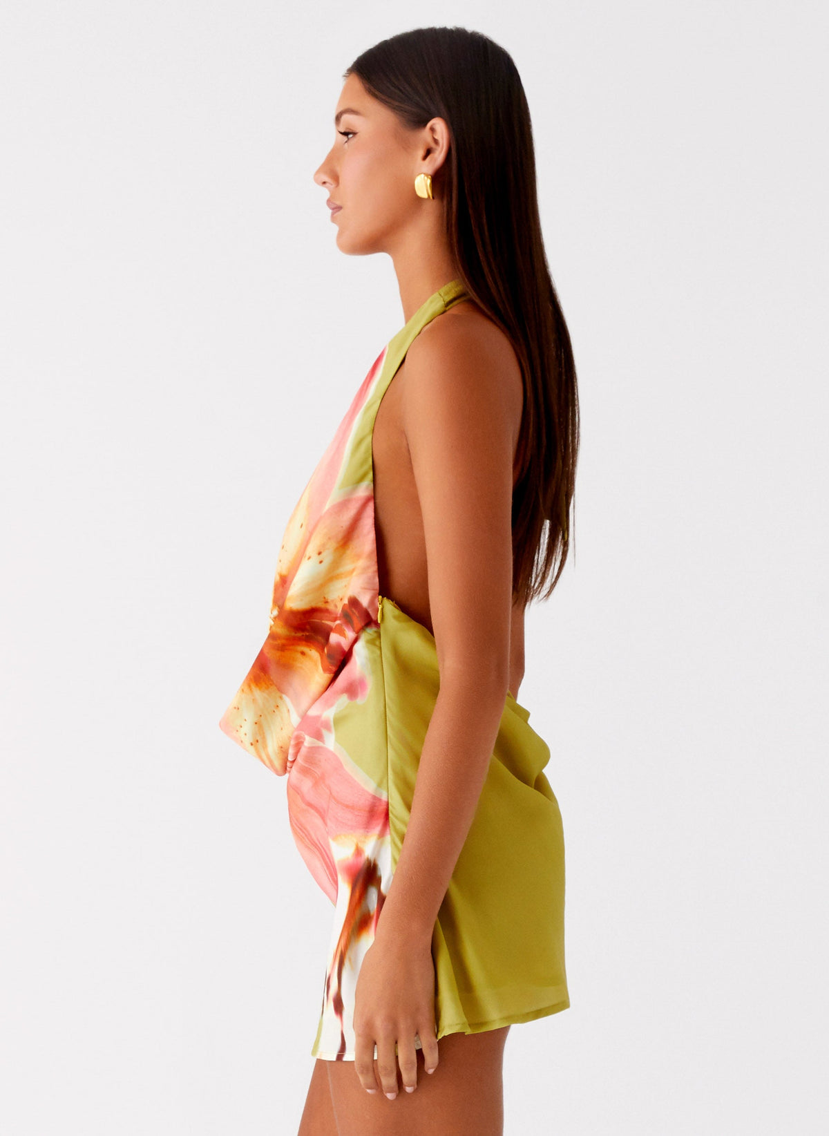 Varindra Cowl Mini Dress - Jungle Floral