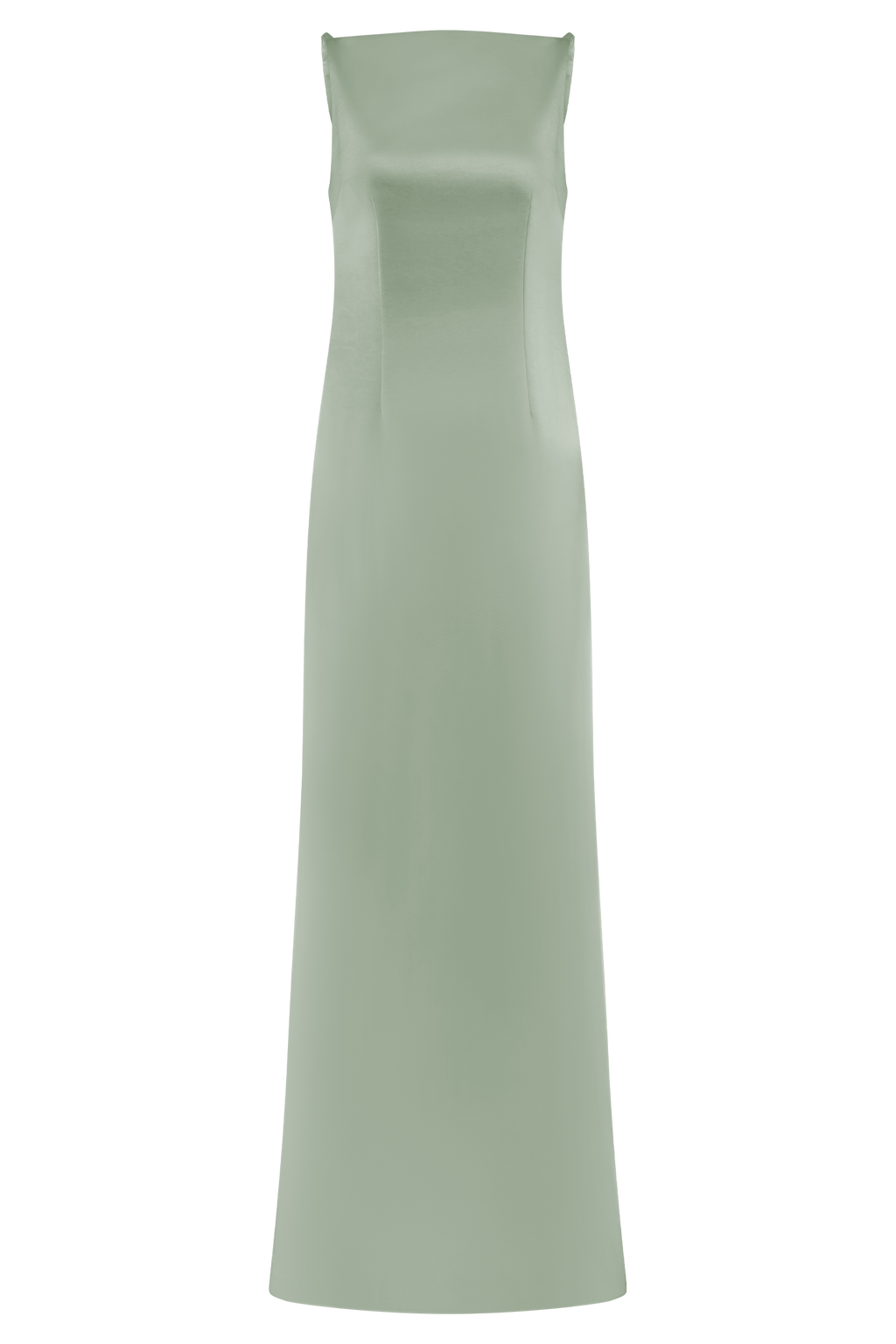 Violet Sleeveless Satin Maxi Dress - Sage
