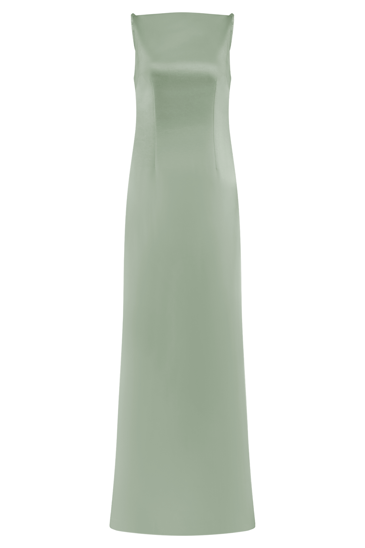 Violet Sleeveless Satin Maxi Dress - Sage