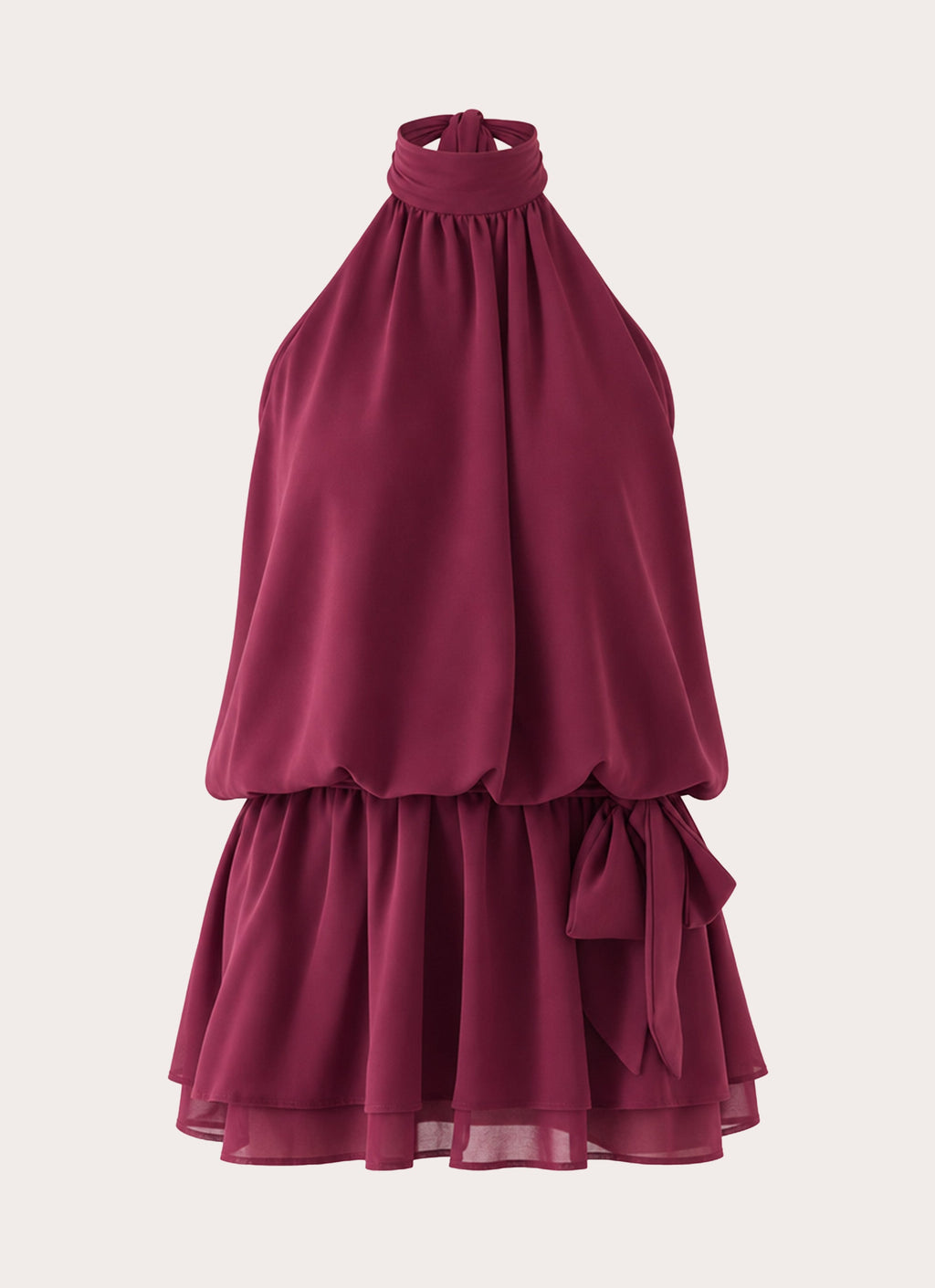 Vira Halter Mini Dress - Plum