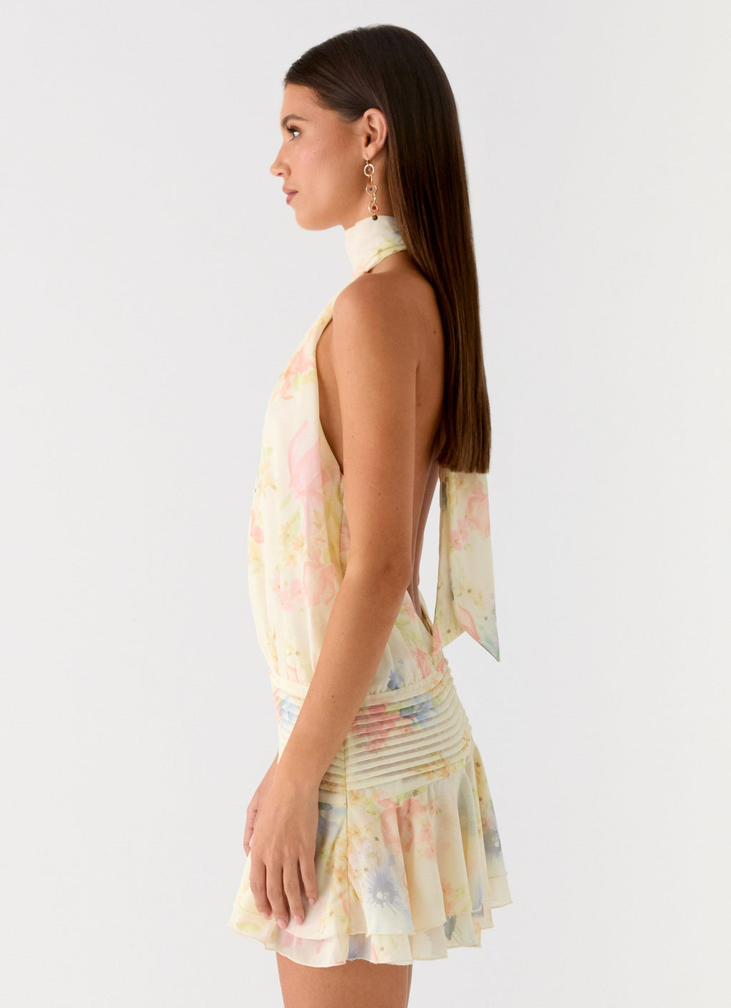 Willow Chiffon Mini Dress - Spring Meadow