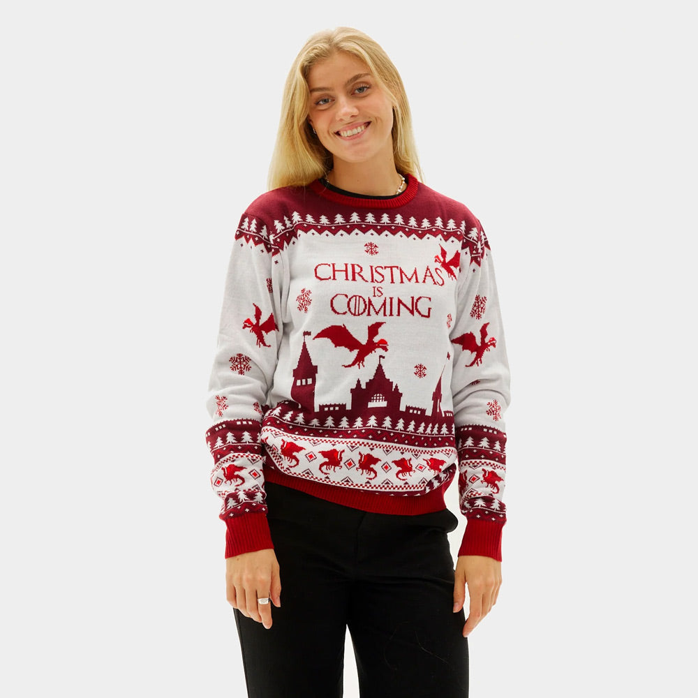 Womens Ugly Christmas Sweater Christmas is Coming