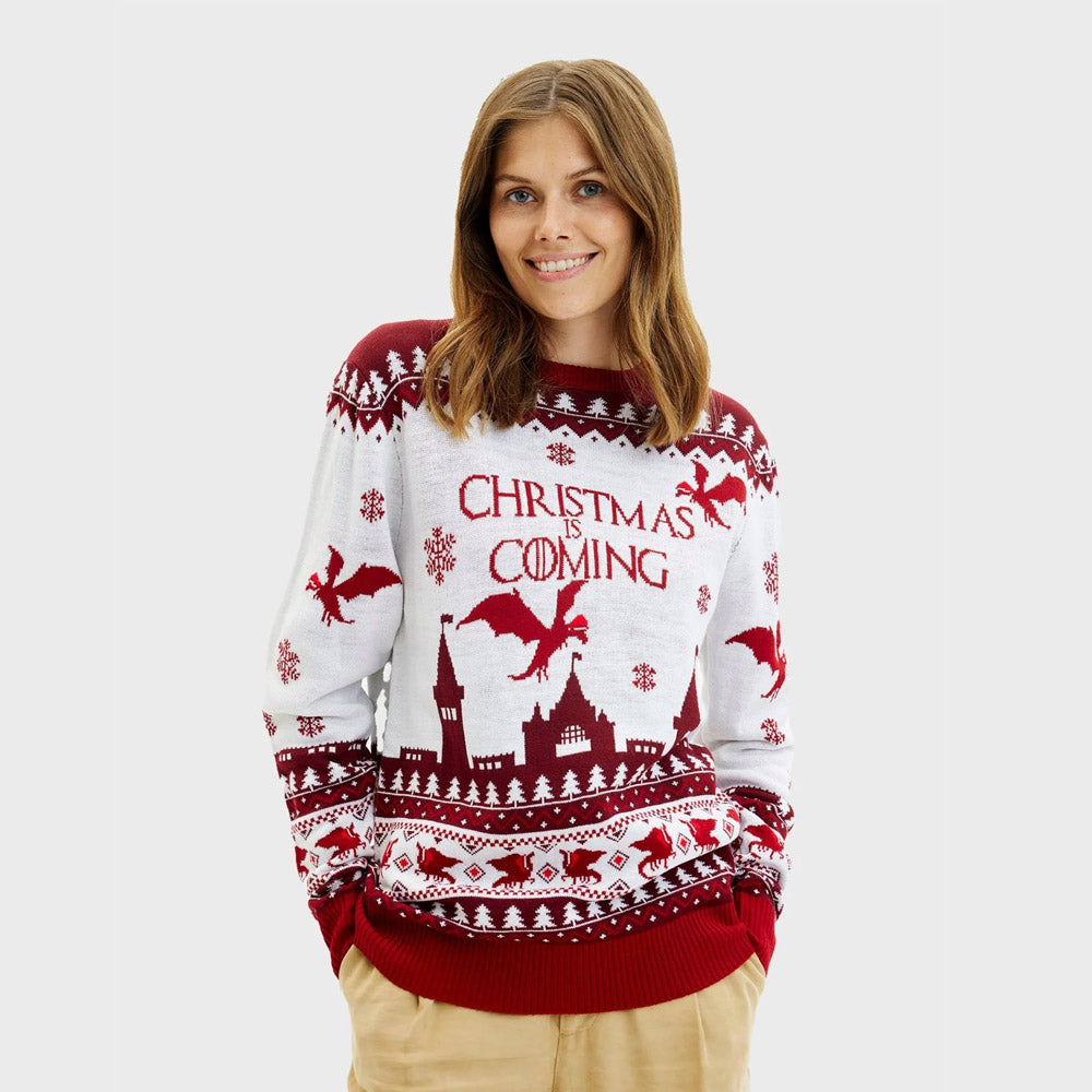 Womens Ugly Christmas Sweater Christmas is Coming