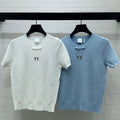 Dior 2026 Jacquard Pattern Knit Short-Sleeve T-Shirt Wool 160258