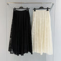 Dior 2026 Long Skirt Black and White Lace Cotton 408346