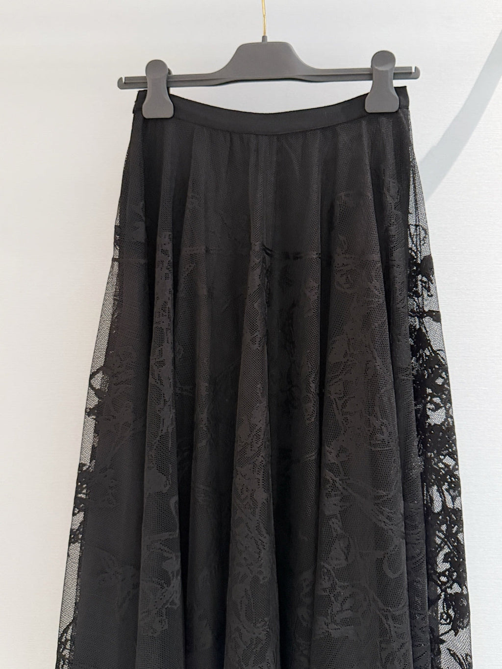 Dior 2026 Long Skirt Black and White Lace Cotton 408346