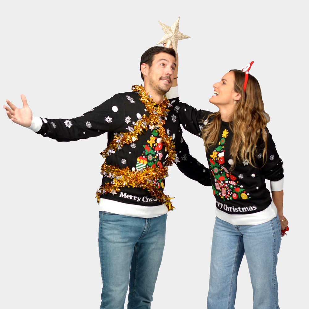 Womens Black Ugly Christmas Sweater Merry Christmas