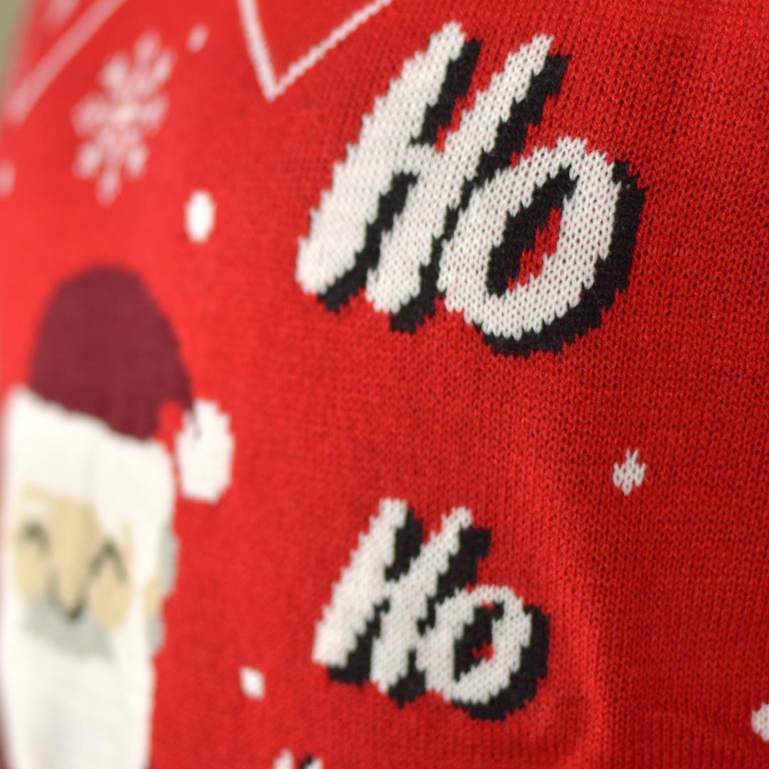 Womens Ugly Christmas Sweater with Santa Coming through the Chimney