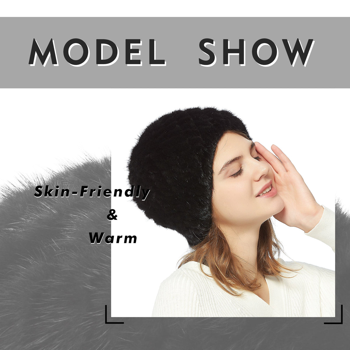 Womens Hats Winter Knitted Real Mink Fur Cap Women Fur Hat Winter Hat Headgear Ears Warmer Headdress Mink Women Hat Womens Hats & Caps Fur Story FS13603