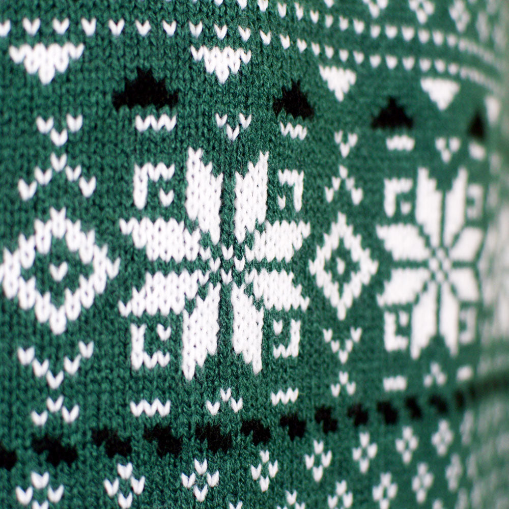 Womens Classy Green and White Ugly Christmas Sweater