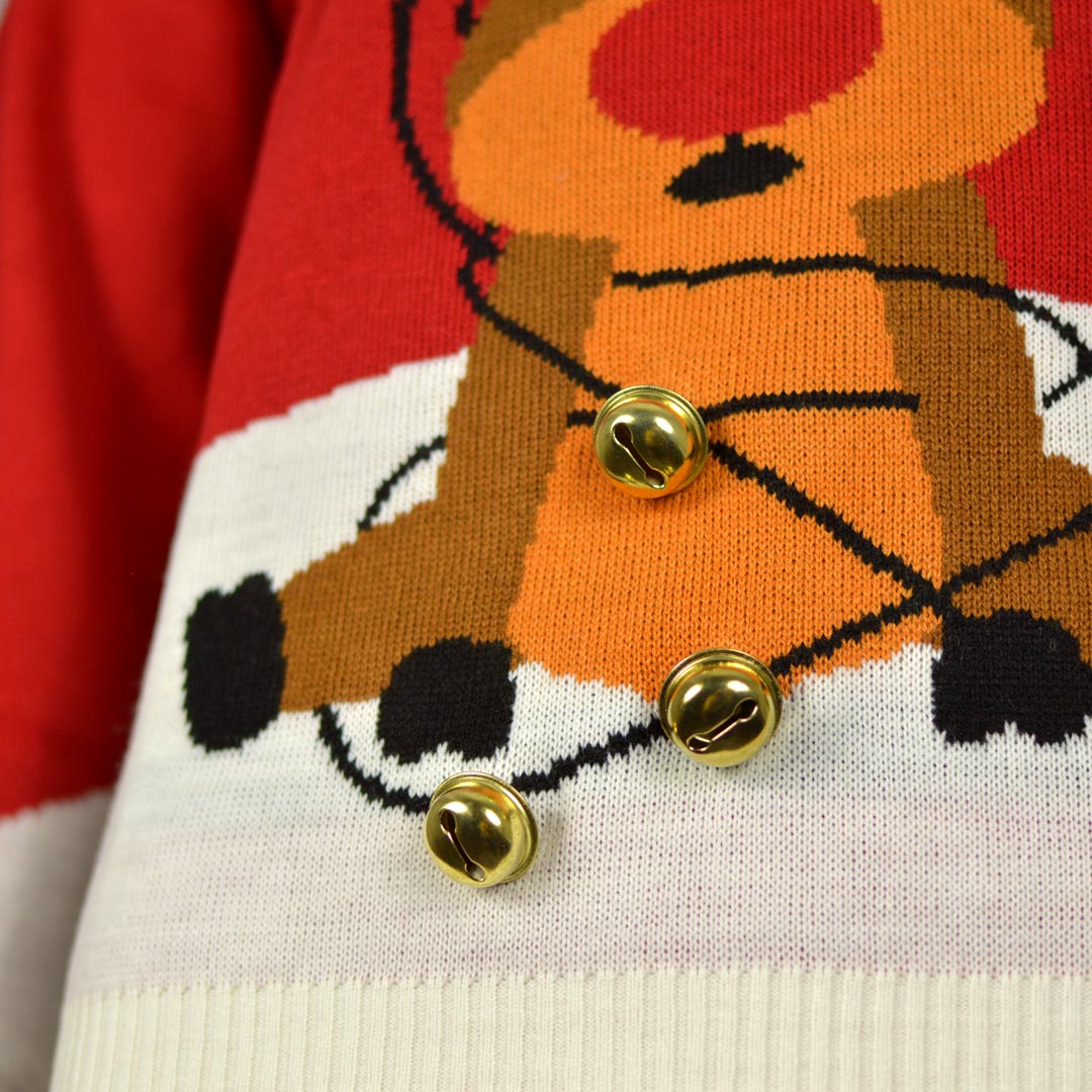 Womens Red 3D Ugly Christmas Sweater Jingle Bells Suck