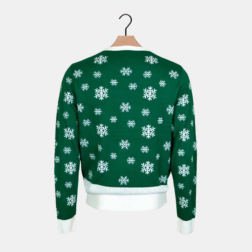 Womens Green Ugly Christmas Sweater Holly Jolly with Sequins