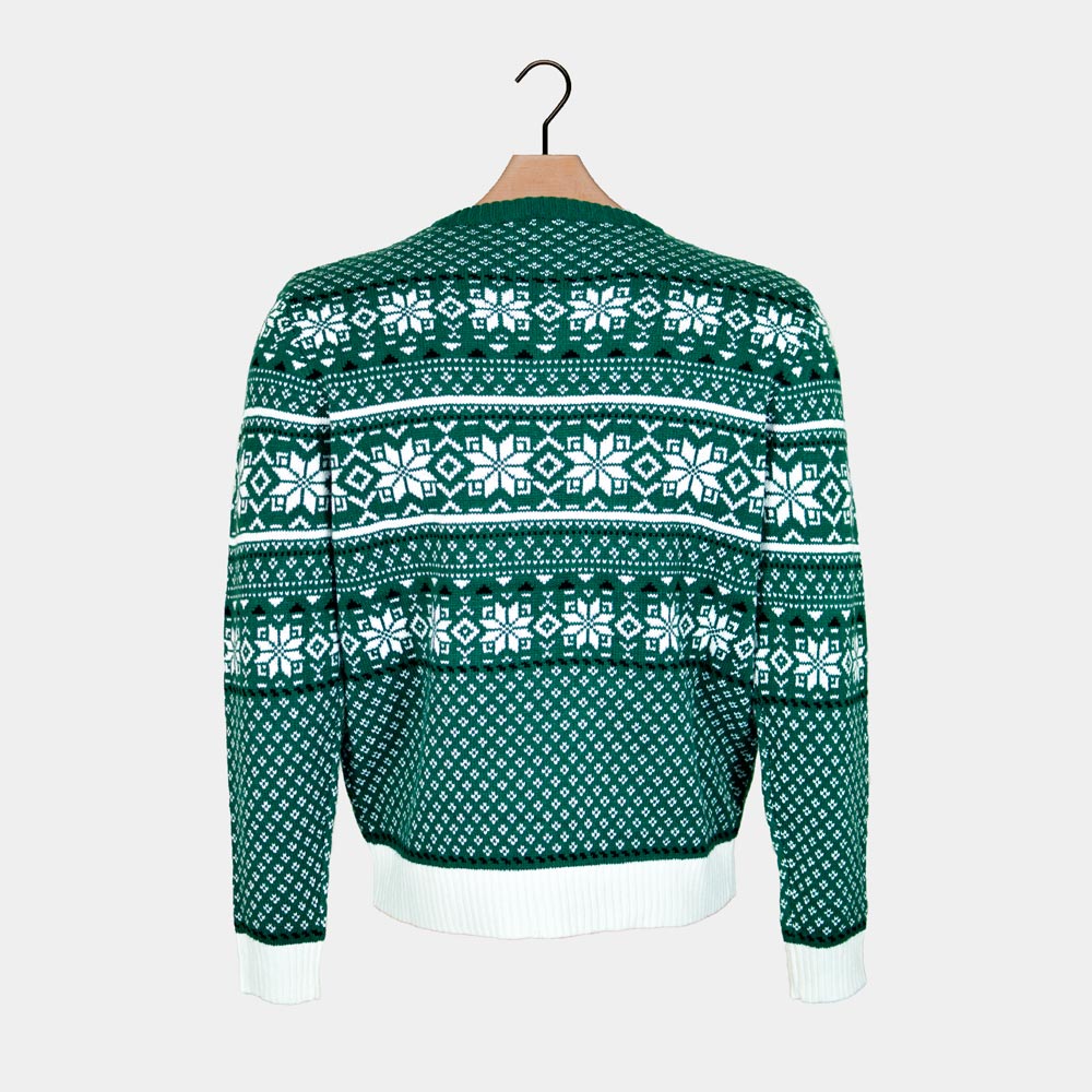 Womens Classy Green and White Ugly Christmas Sweater