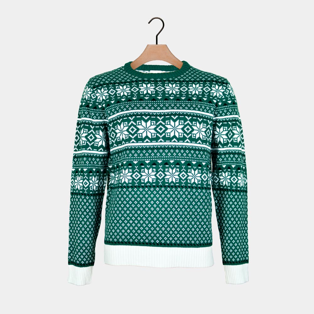 Womens Classy Green and White Ugly Christmas Sweater