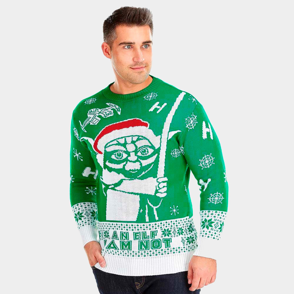 Womens Ugly Christmas Sweater I am Not an Elf