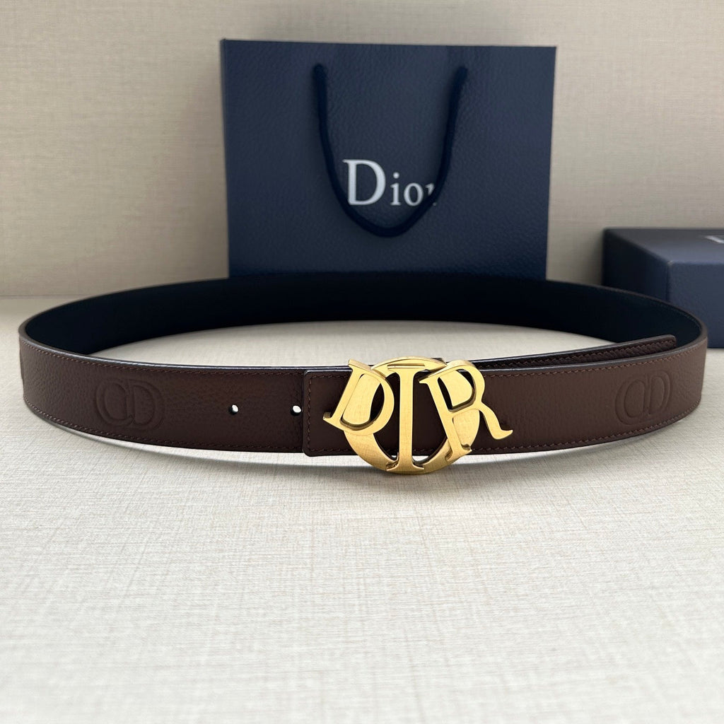 Dior 2026 Icon CD Buckle Belt 35mm Cowhide