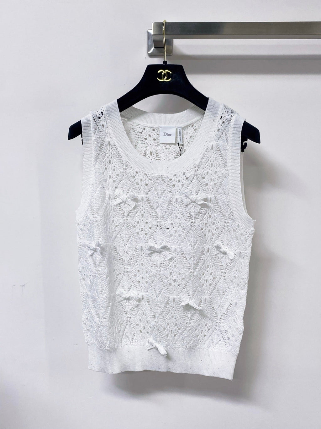 Dior 2026 Knit Vest Decorative Bow Pattern Cotton 479899